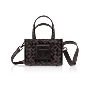 Telfar Jacquard Shopper Black Monogram Handbag